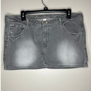 Abercrombie & Fitch Y2K Light Gray Micro Mini Denim Skirt Womens Size 10